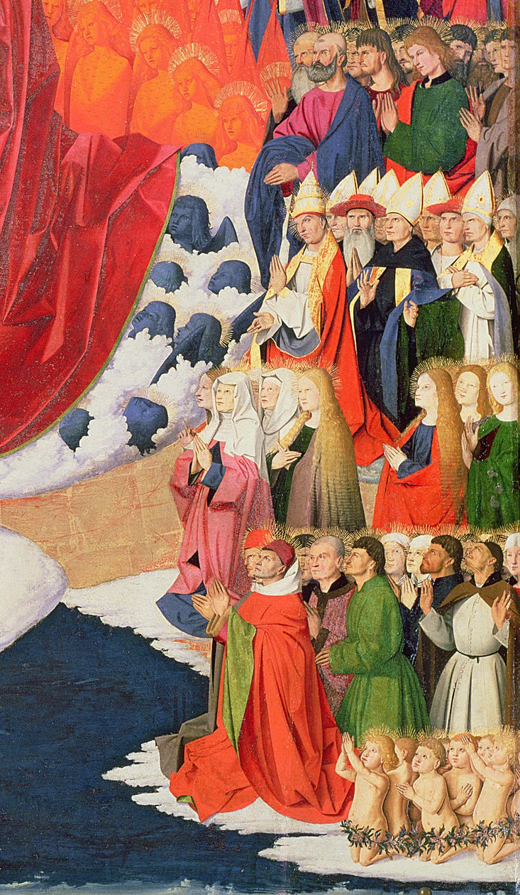 The Coronation of the Virgin (detail) by Enguerrand Quarton