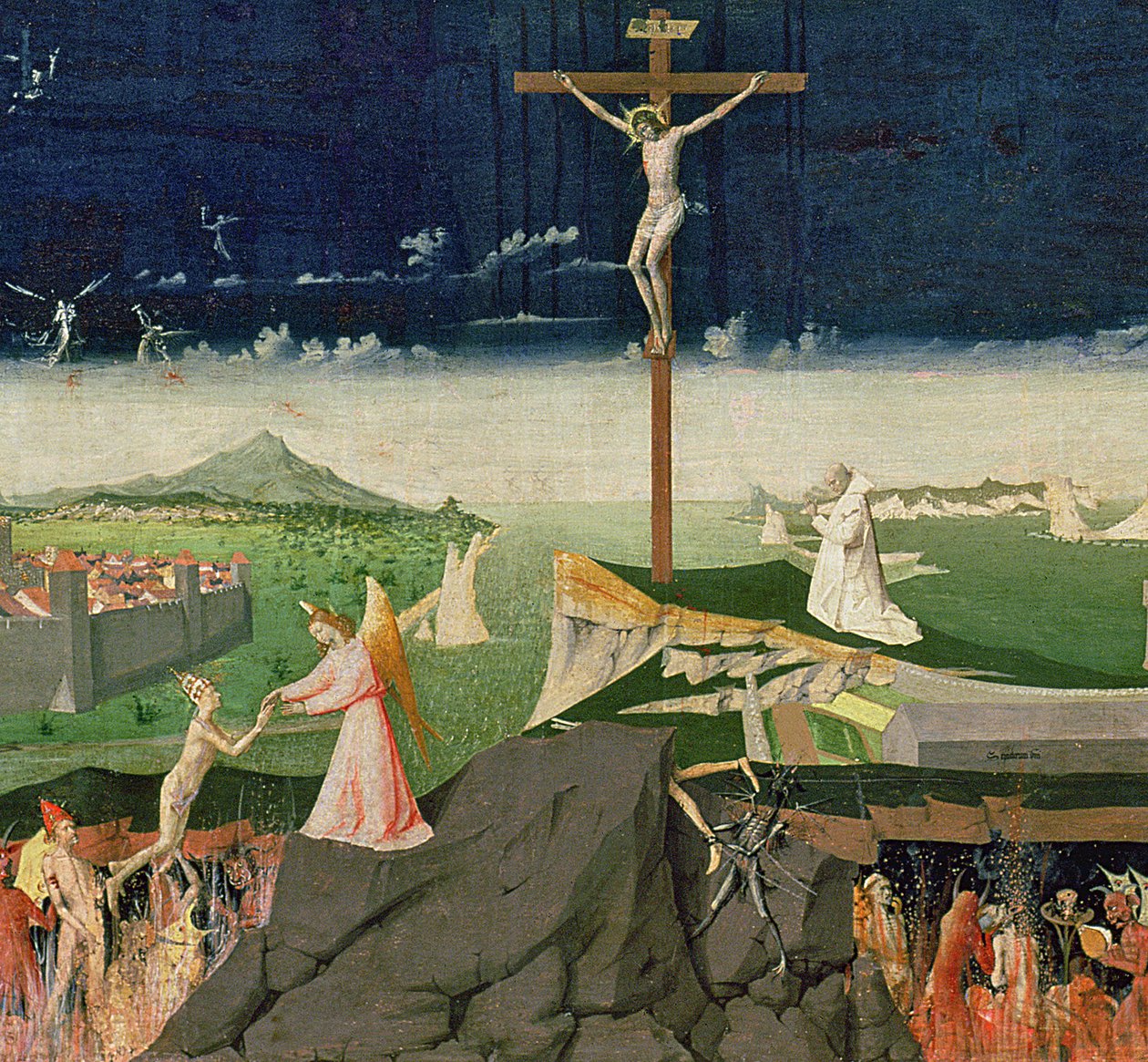 The Coronation of the Virgin, Completed 1454 (detail) by Enguerrand Quarton