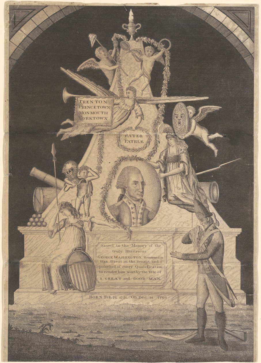 Memorial for George Washington by Enoch G. Gridley, after John Coles, Jr.