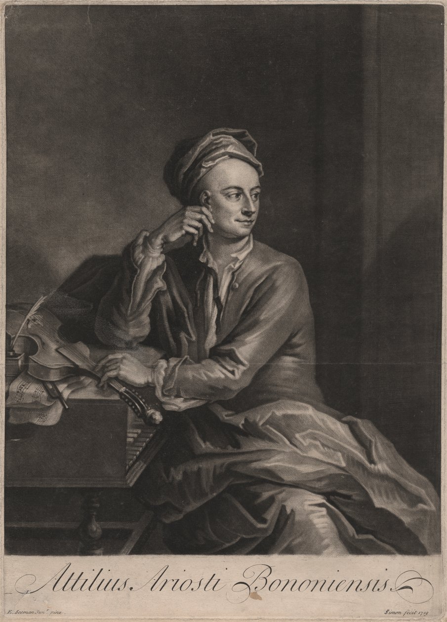 Attilus Ariosti Bononiensis, engraved by John Simon, 1719 by Enoch Seeman