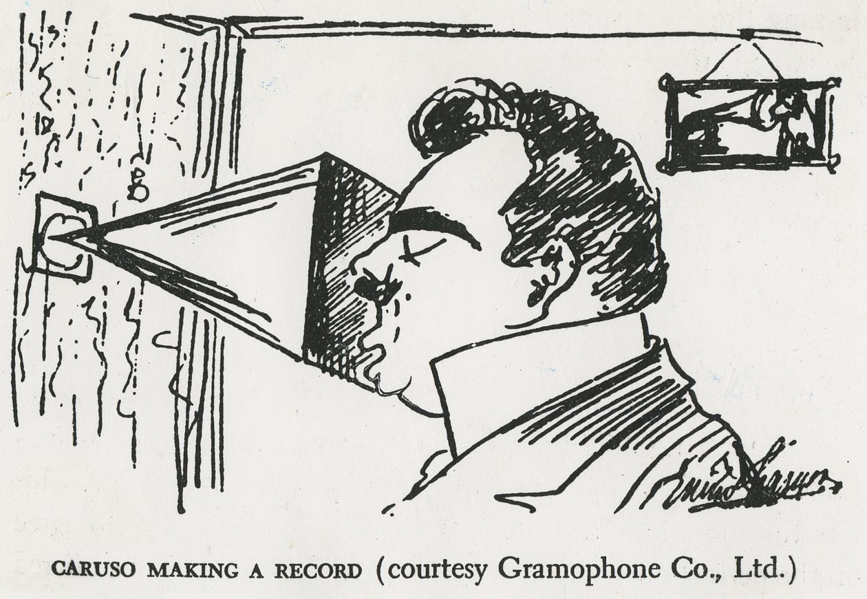 Caruso making his first gramophone recording by Enrico Caruso