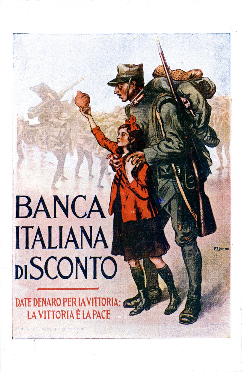 First World War: Italian poster encouraging a national loan by Enrico della Lionne