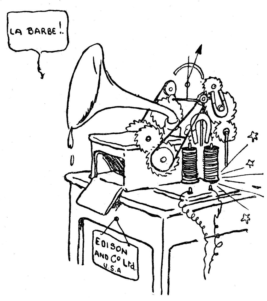 Edison phonograph cartoon by Enzo Manfredini