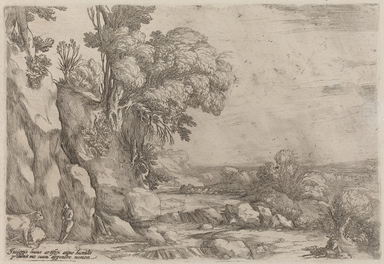 Landscape with Resting Herdsmen by Ercole Bazicaluva