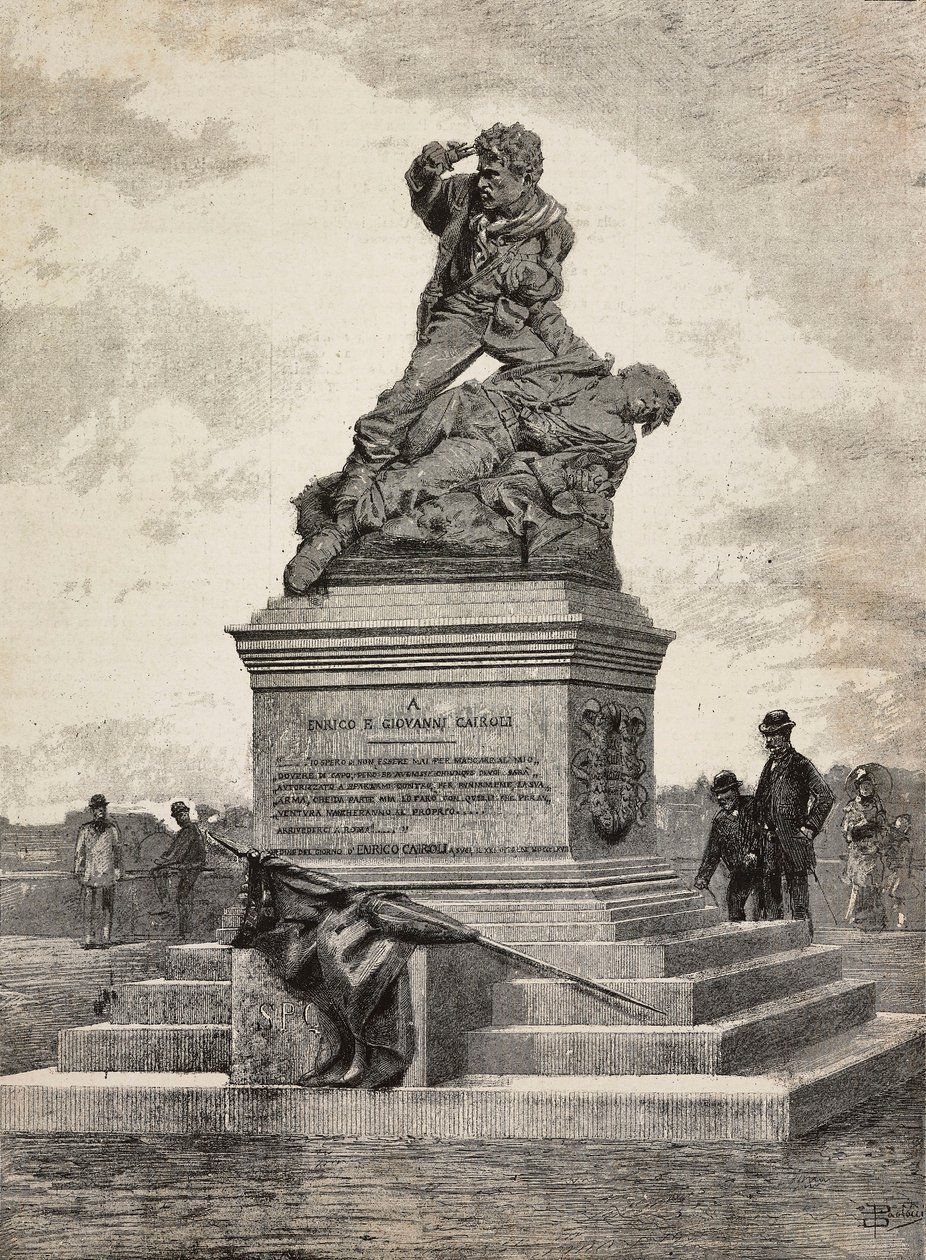 Monument to Enrico and Giovanni Cairoli, Italian patriots, bronze group by the sculptor Ercole Rosa, on the Pincian Hill, Rome, Italy by Ercole Rosa