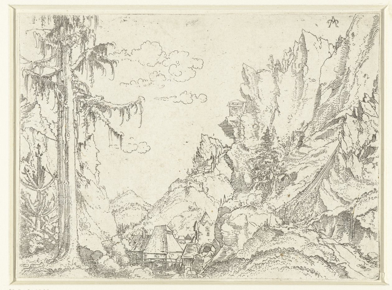 Landscape with a Village in a Rocky Valley by Erhard Altdorfer