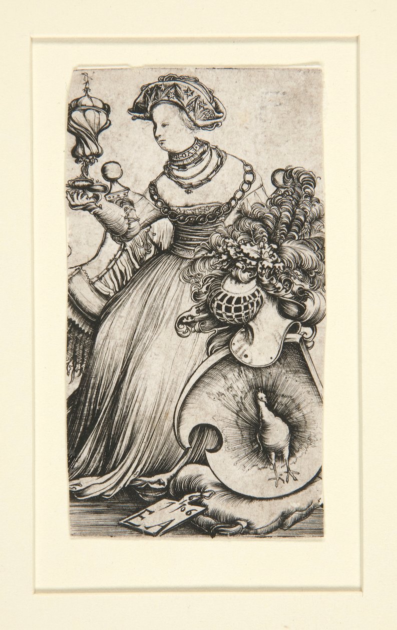 Woman and a Coat of Arms with a Peacock by Erhard Altdorfer