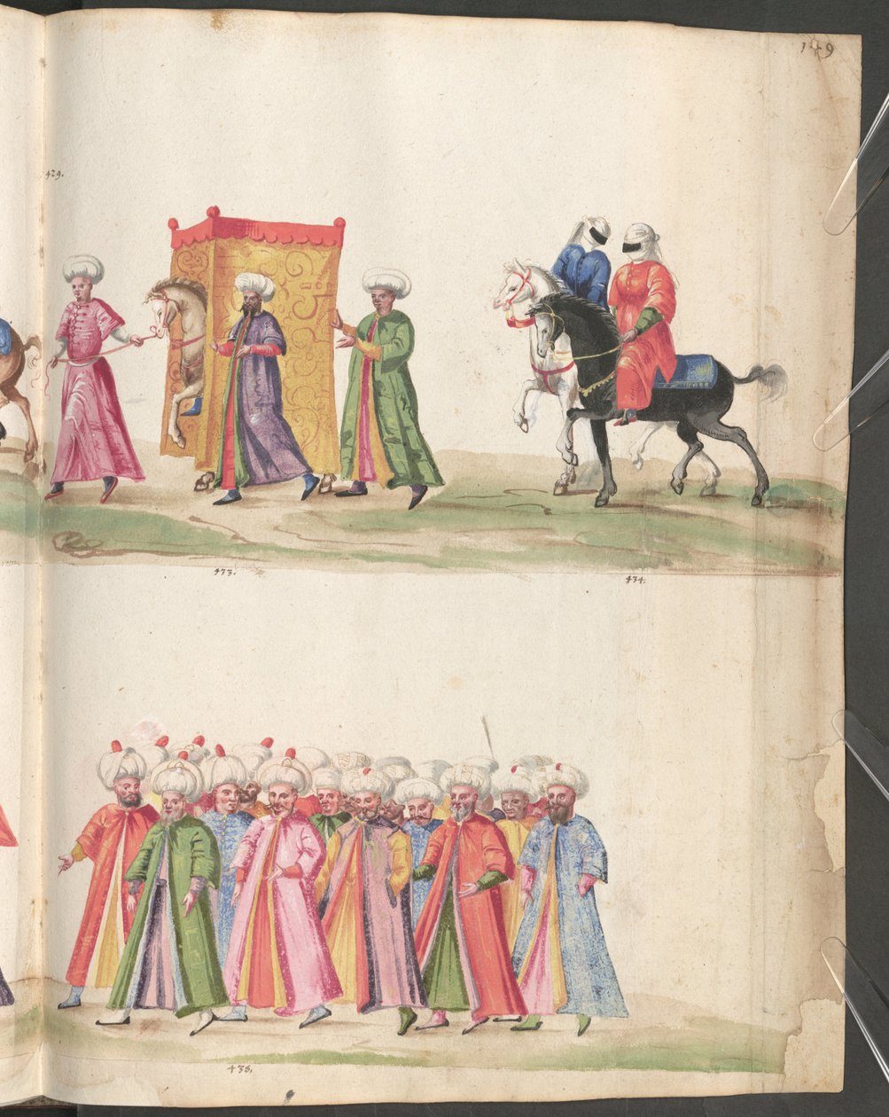 Bridal procession with bride concealed by a curtain by Erich Lessing