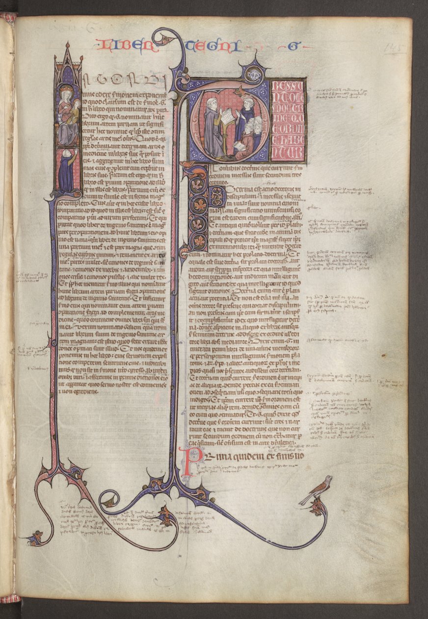 Full page: text and historiated initials, c.1300 by Erich Lessing