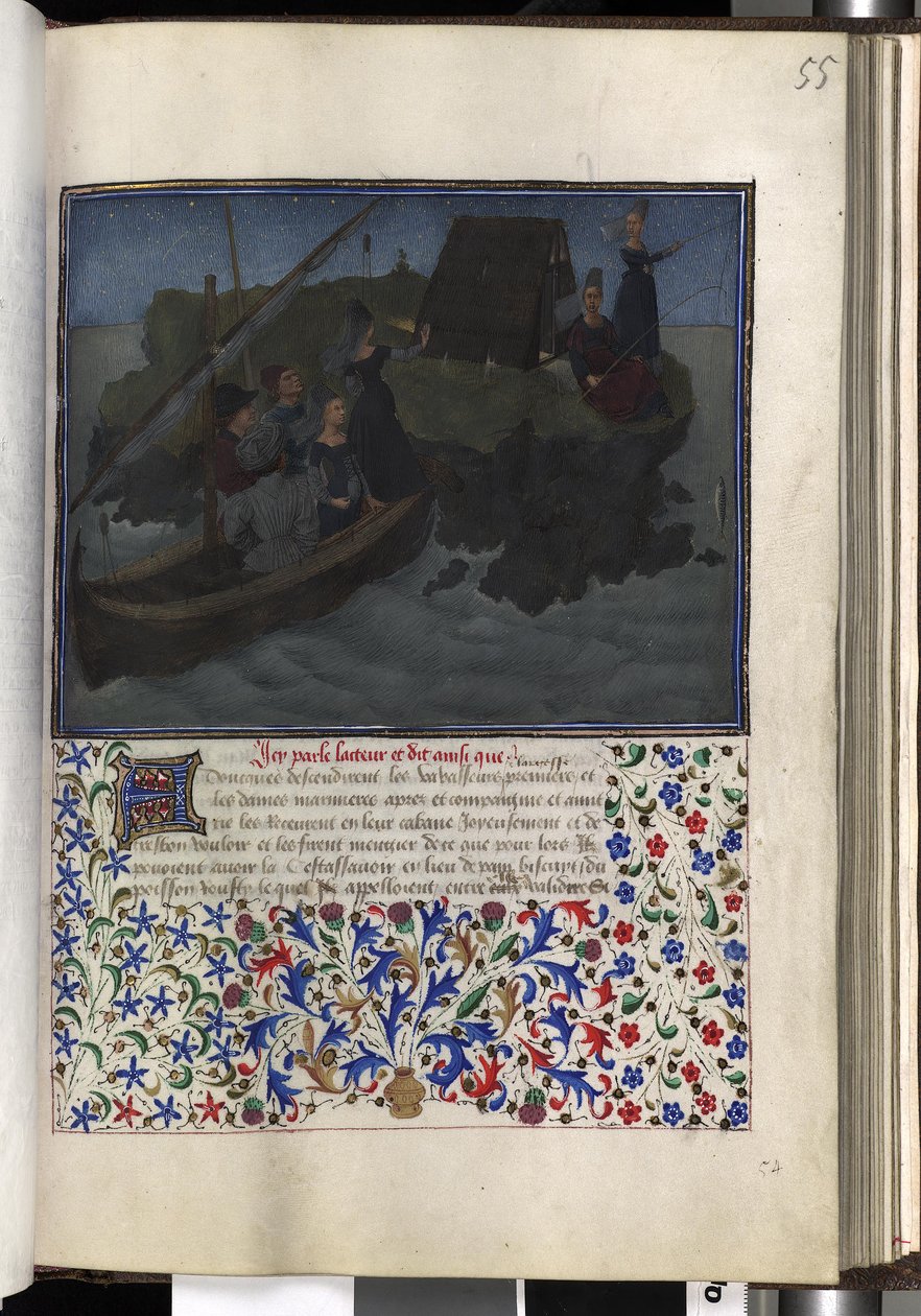 Text with Painted Initial and Framed Miniature by Erich Lessing