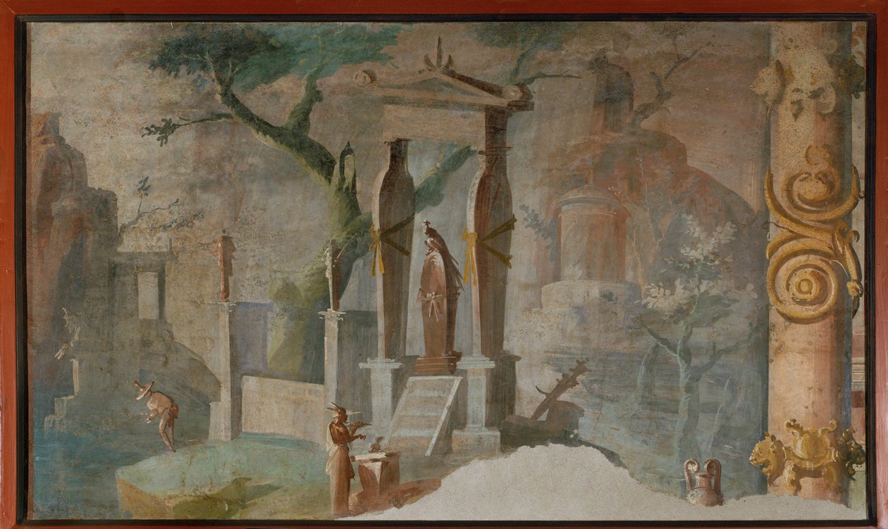 Landscape with rites of Isis: the ceremony of mourning Osiris by Erich Lessing