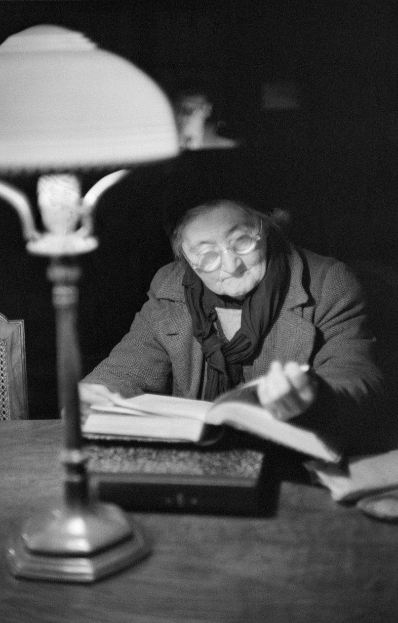 Life in Post-War Vienna: An Elderly Lady Absorbed by Her Book in the Reading Room, Vienna by Erich Lessing