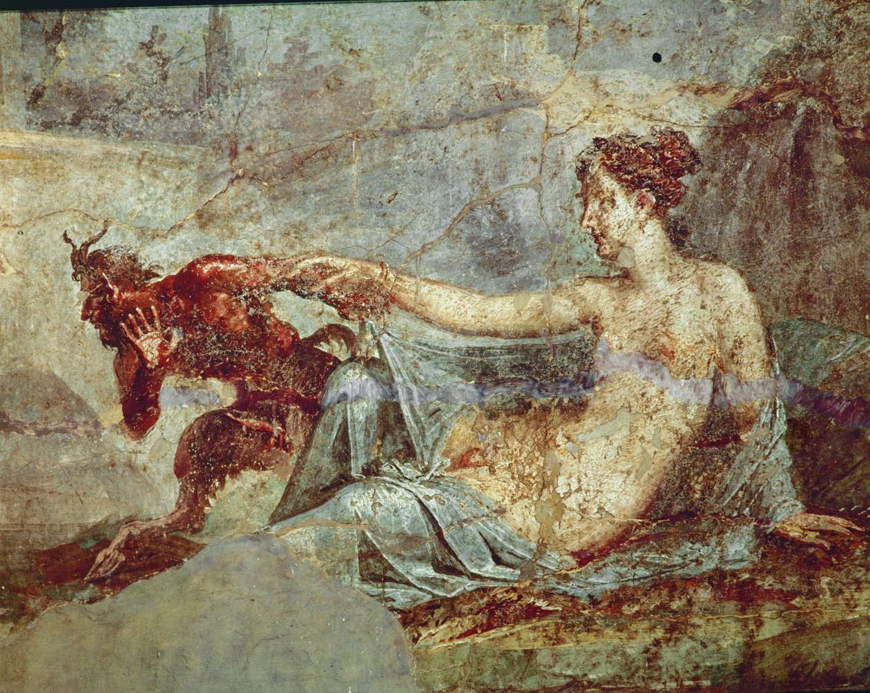 Pan fleeing from a hermaphrodite by Erich Lessing