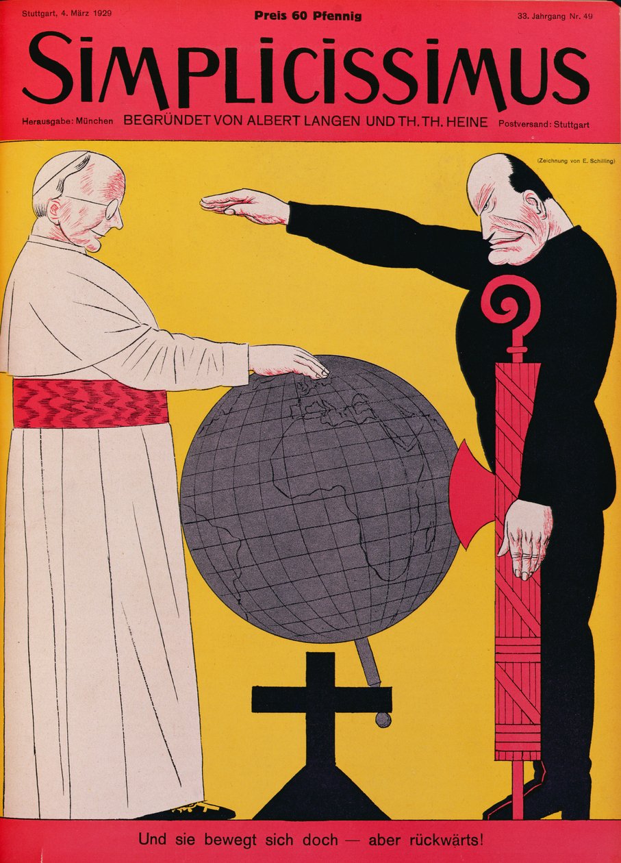 Pope Pius XI and Mussolini at the time of the 1929 Lateran Treaty, cover illustration of 