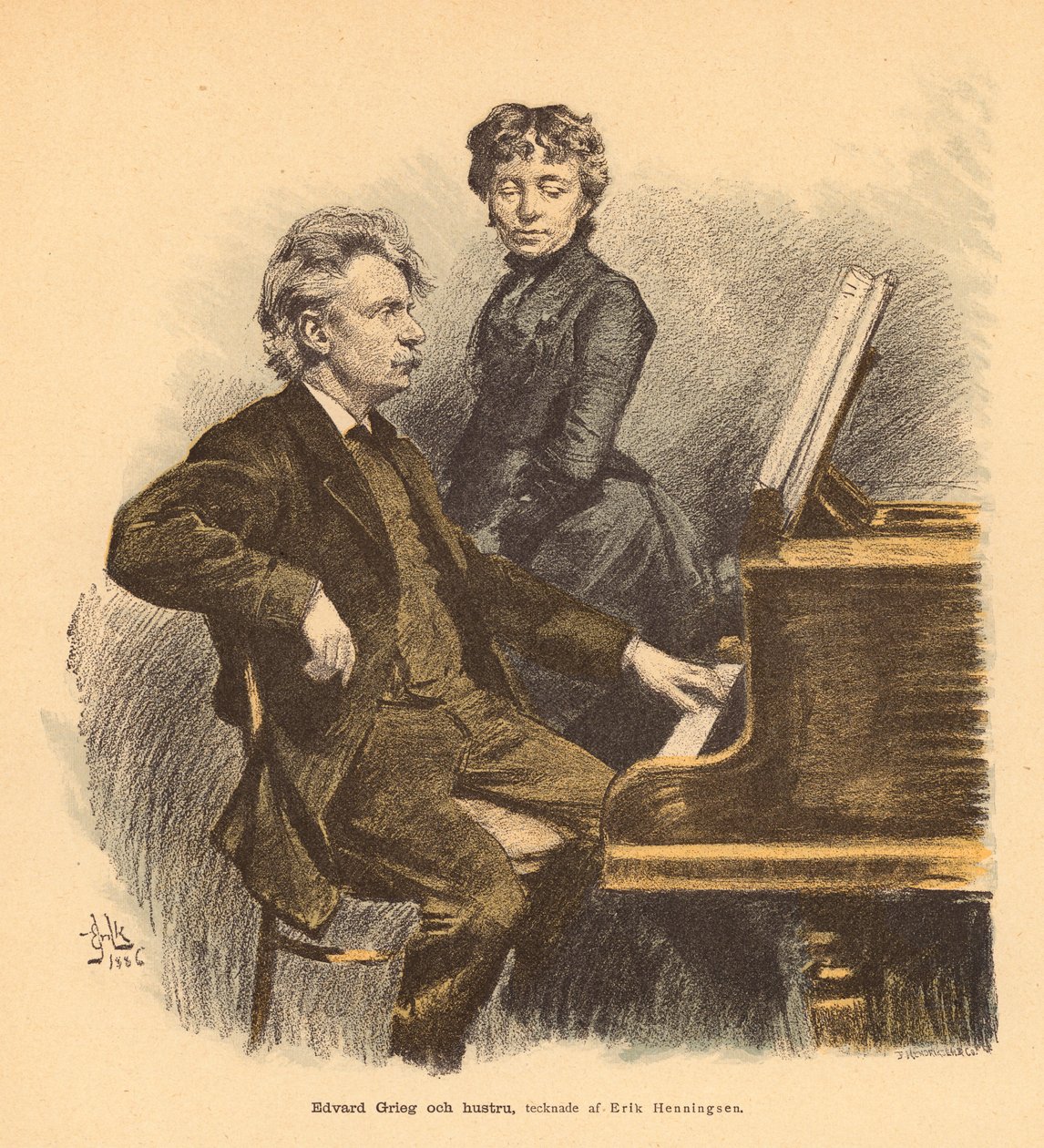 Norwegian composer Edvard Grieg and his wife by Erik Henningsen