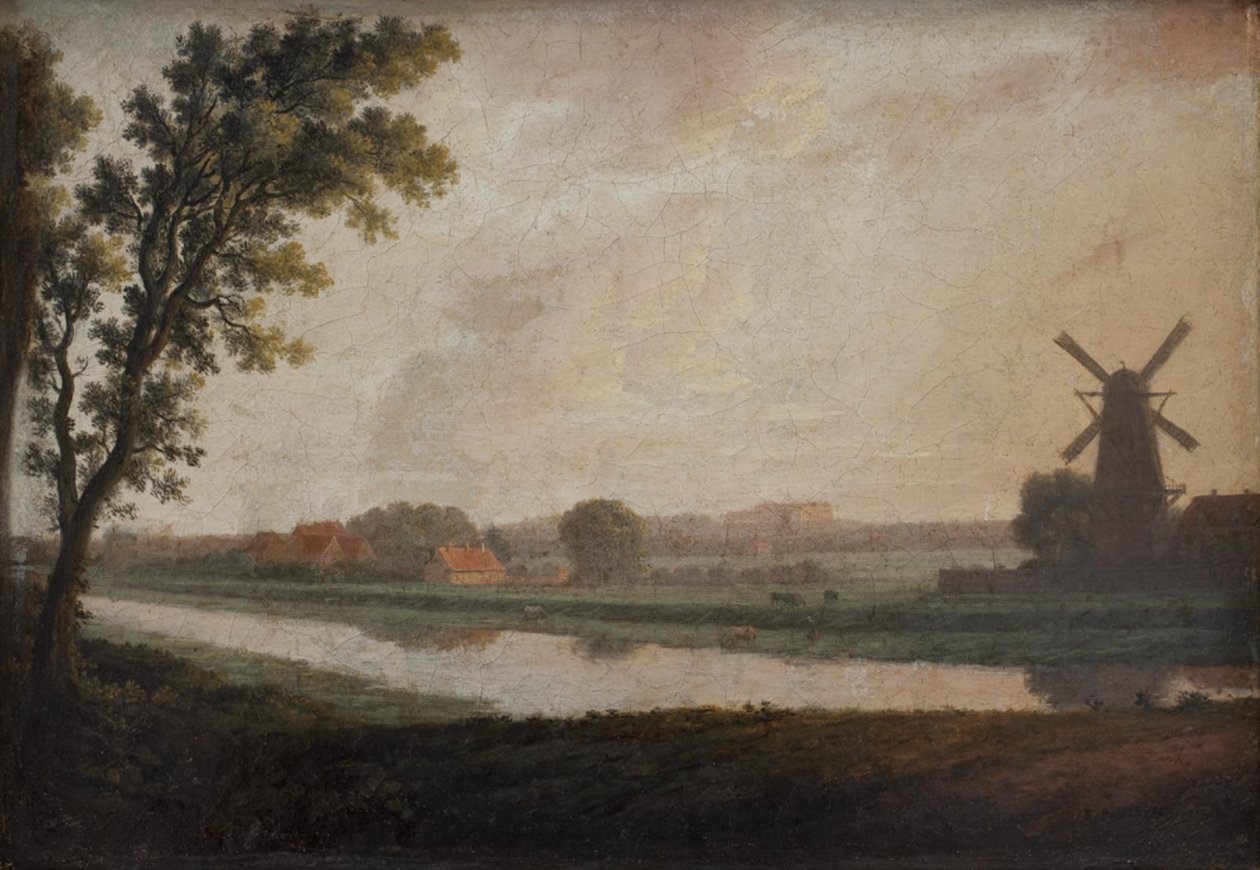 Landscape outside Copenhagen with Frederiksberg Church and Palace in the Distance by Erik Pauelsen