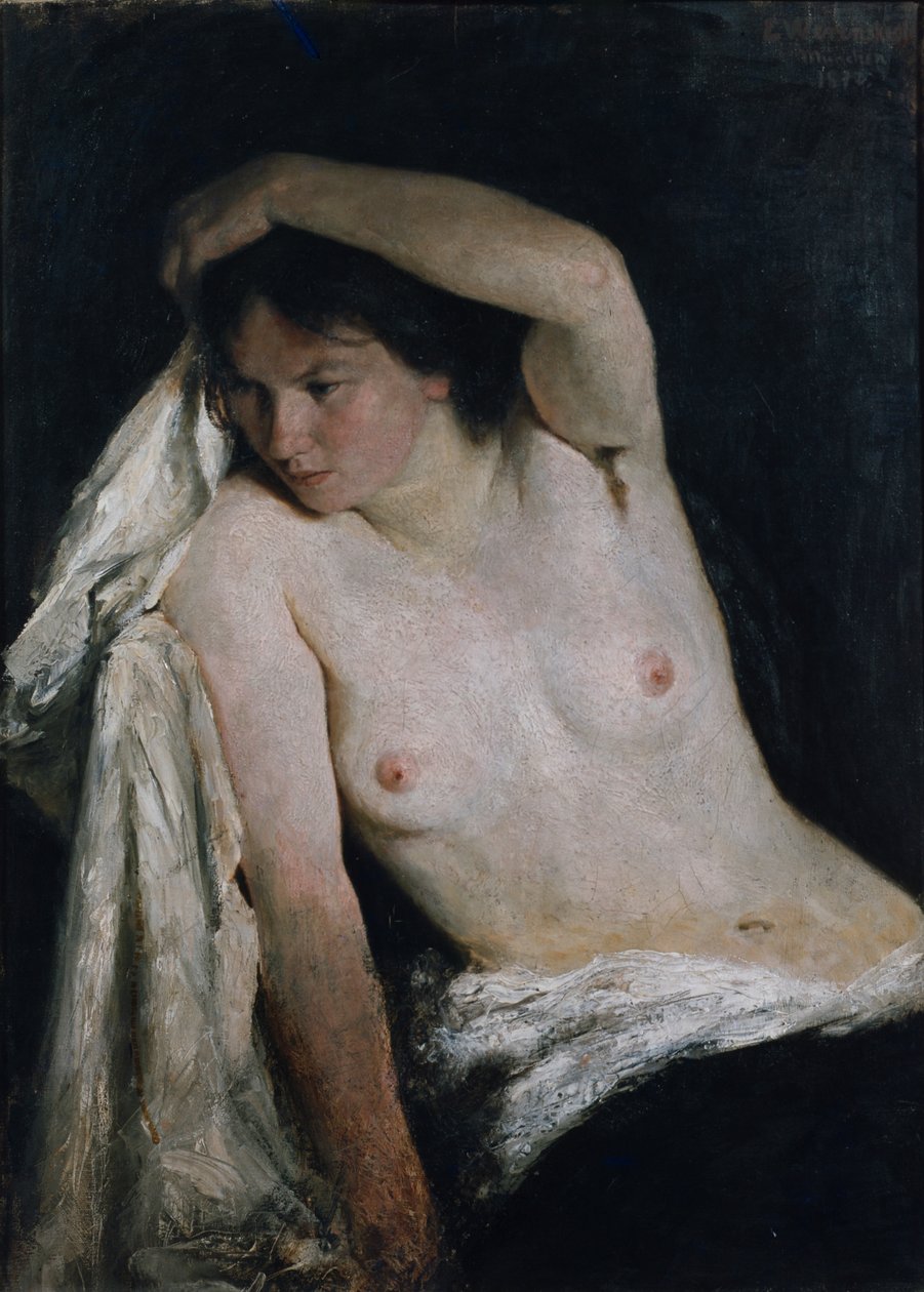 Female half nude by Erik Theodor Werenskiold