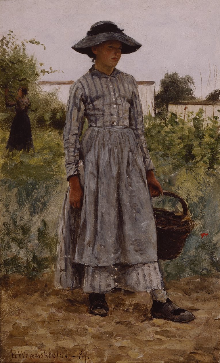 Girl with basket by Erik Theodor Werenskiold