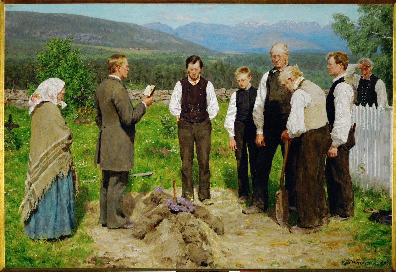 The Funeral, 1885 by Erik Theodor Werenskiold