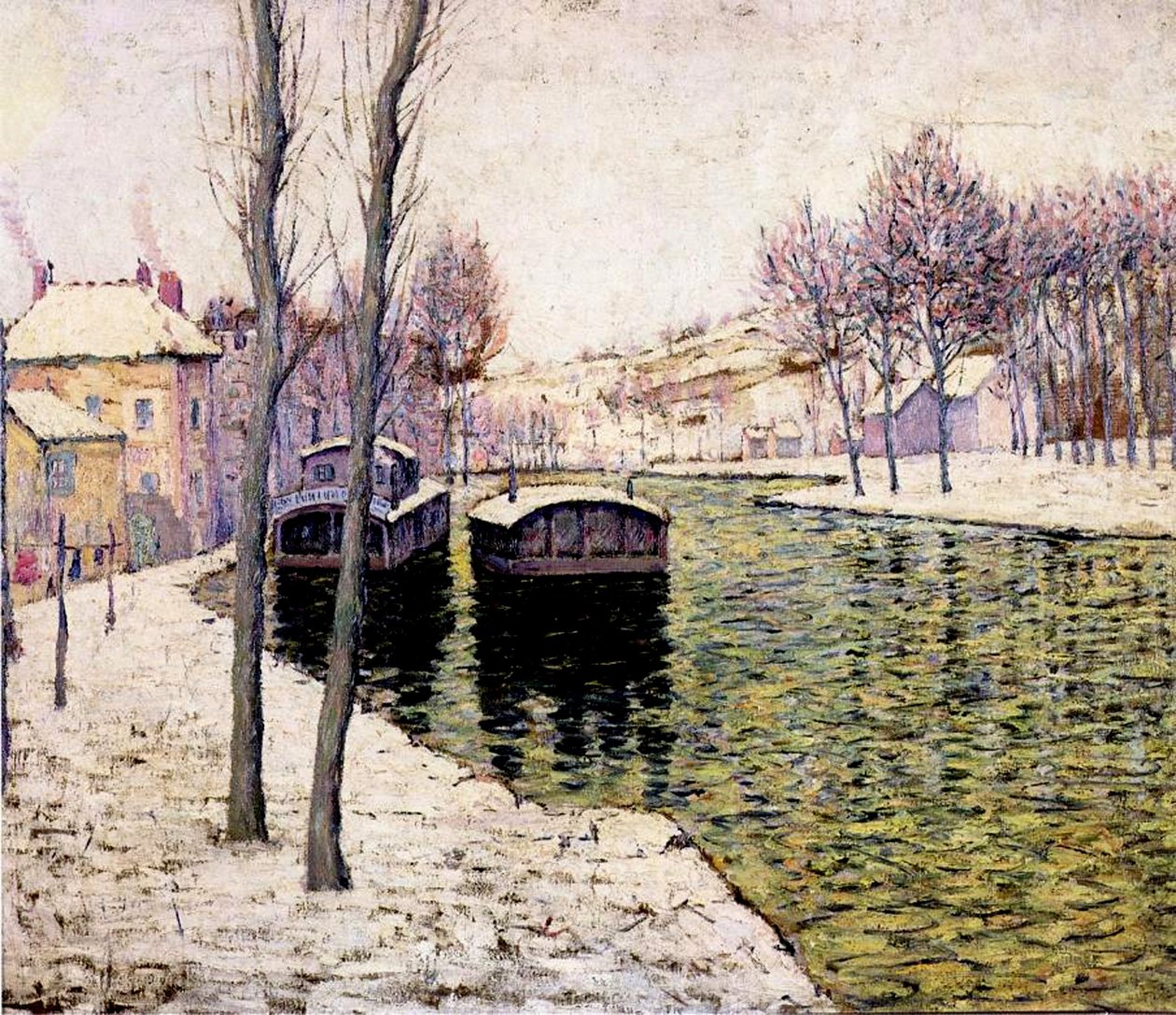Barges on the Seine by Ernest Lawson