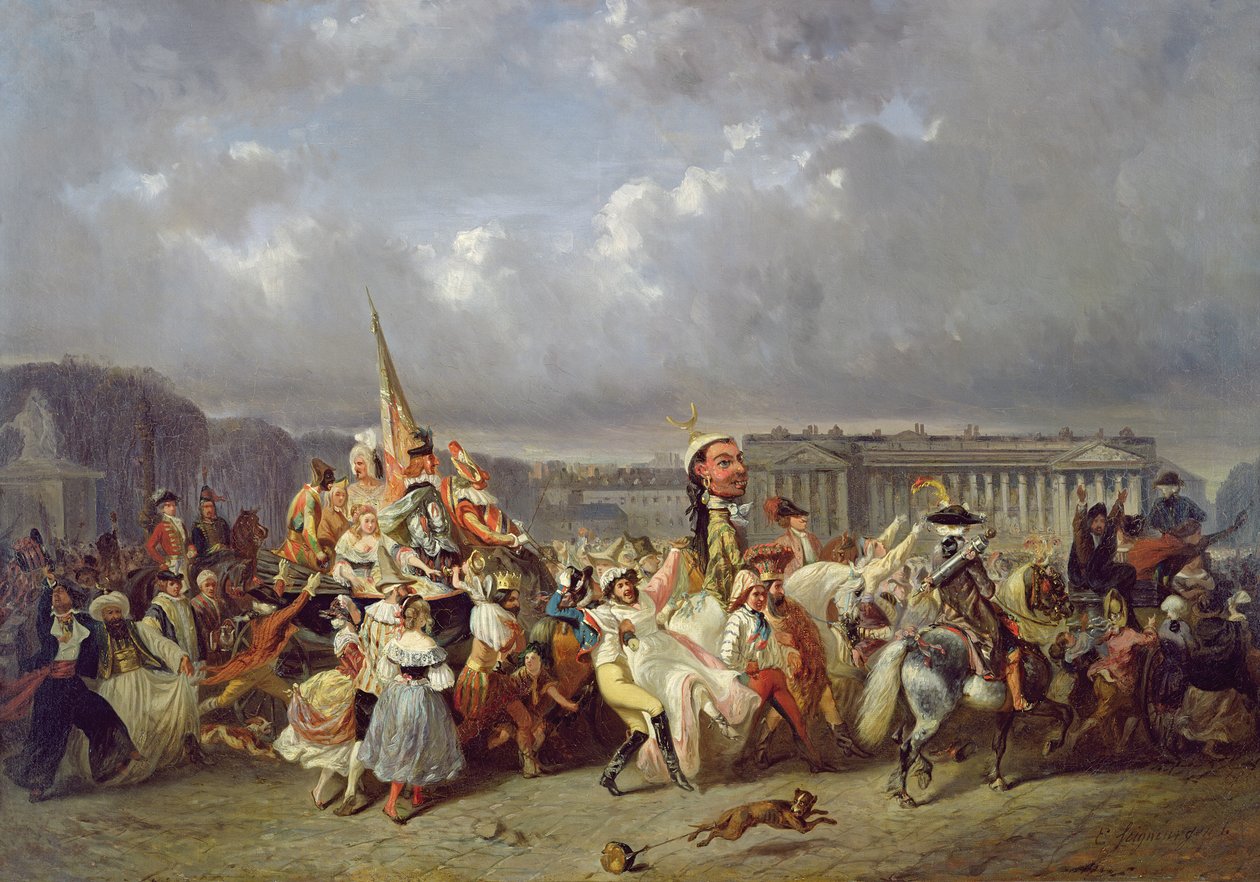 Carnival in the Place de la Concorde, Paris by Ernest Seigneurgens