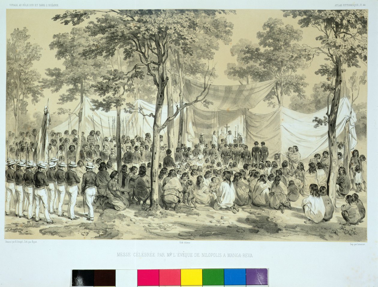 View of the famous mass held by the Bishop of Nilopolis at Manga-Reva, from 