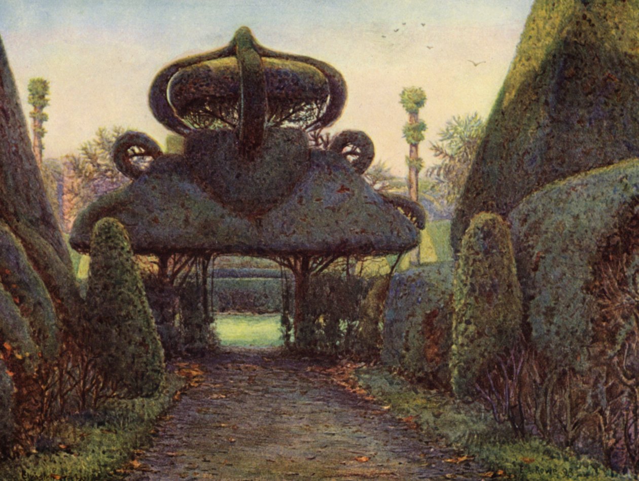 Yews at Elvaston Castle, Derbyshire by Ernest Arthur Rowe