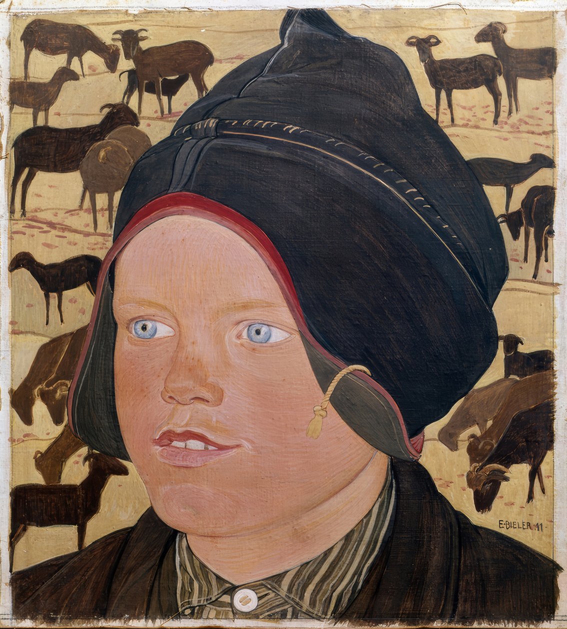 The Girl with the Sheep by Ernest Bieler
