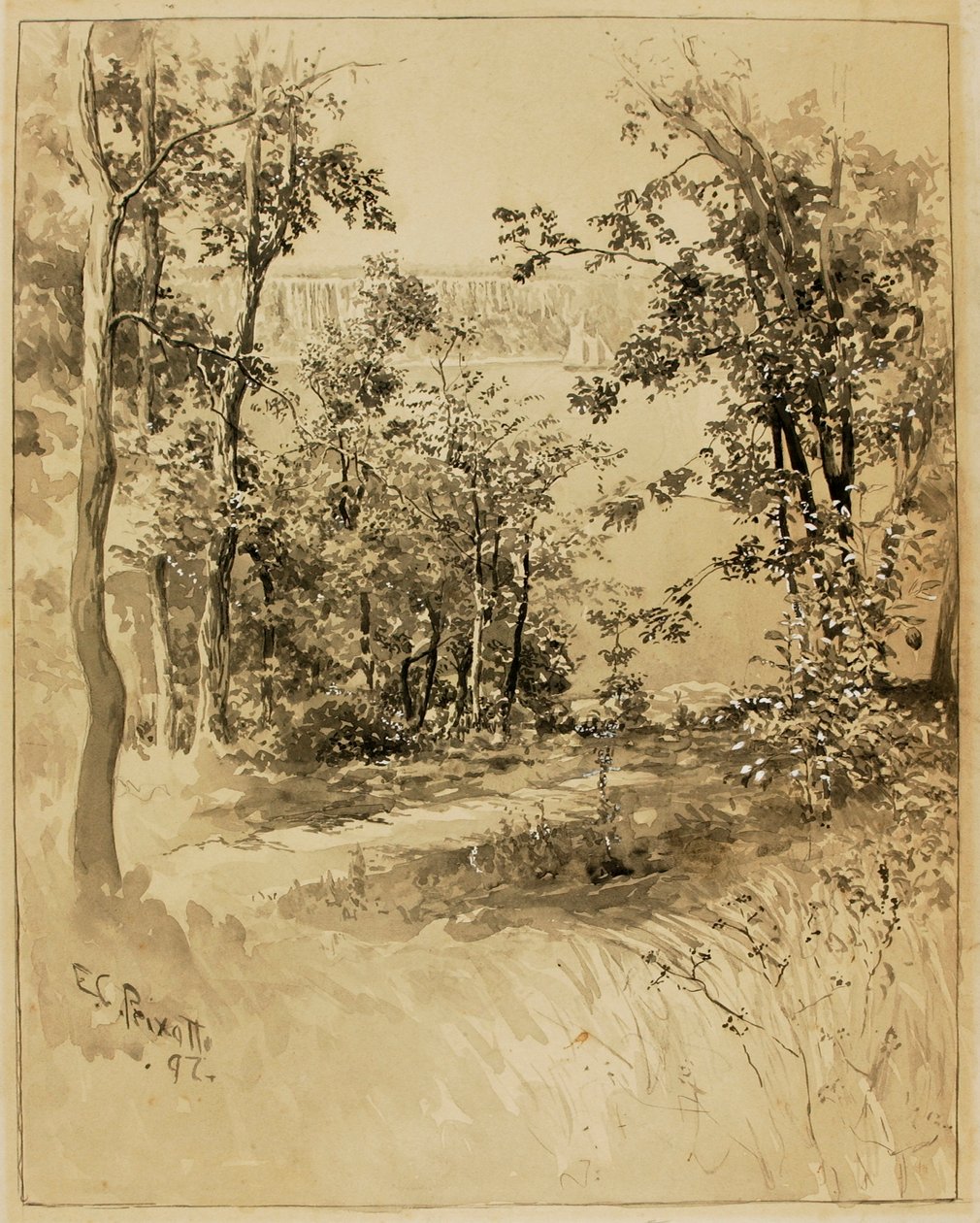 New York, Site of Fort Washington, Looking at Fort Lee by Ernest C. Peixotto