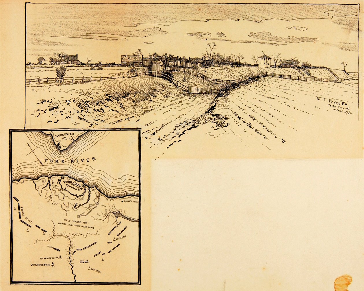 Present Appearance of British Entrenchment, Yorktown by Ernest C. Peixotto
