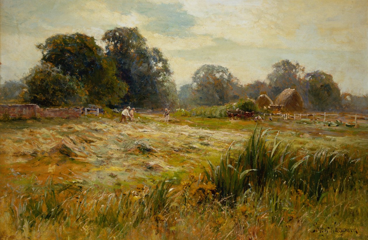 Turning the Hay, near Epping, Essex by Ernest C. Walbourne