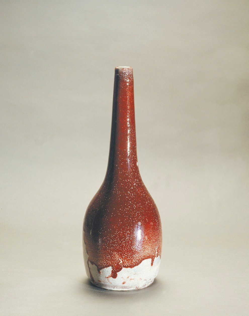 Porcelain Vase with Flambe Enamel by Ernest Chaplet