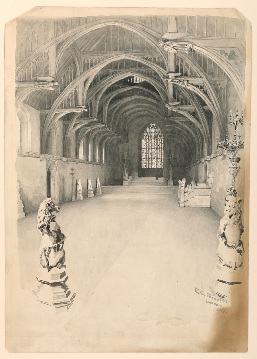 Interior of Westminster Hall by Ernest Clifford Peixotto