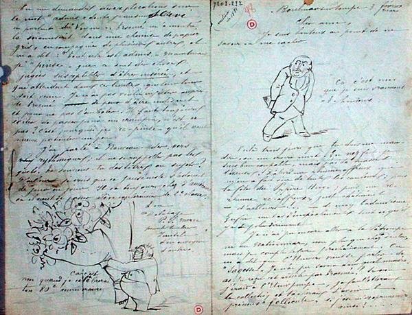 Illustrated letter to Paul Verlaine, 3 March 1881 by Ernest Delahaye