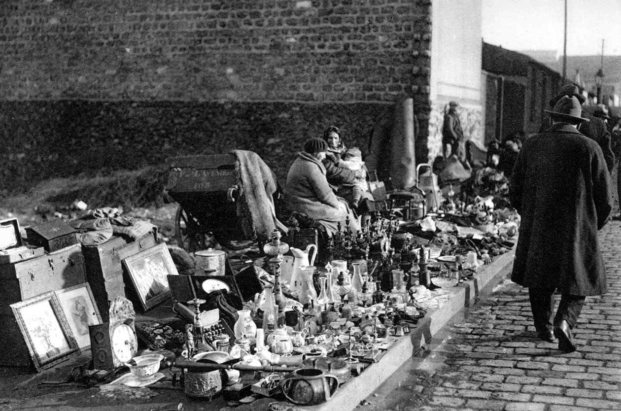 A Display of Goods at the Flea Market, Paris, 1931 by Ernest Flammarion