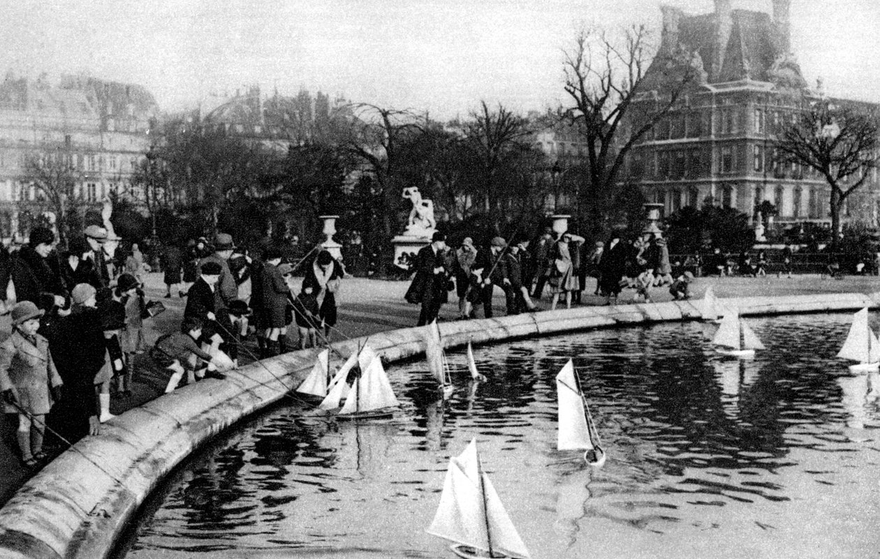 Toy Boats at the Tuileries Gardens, Paris by Ernest Flammarion