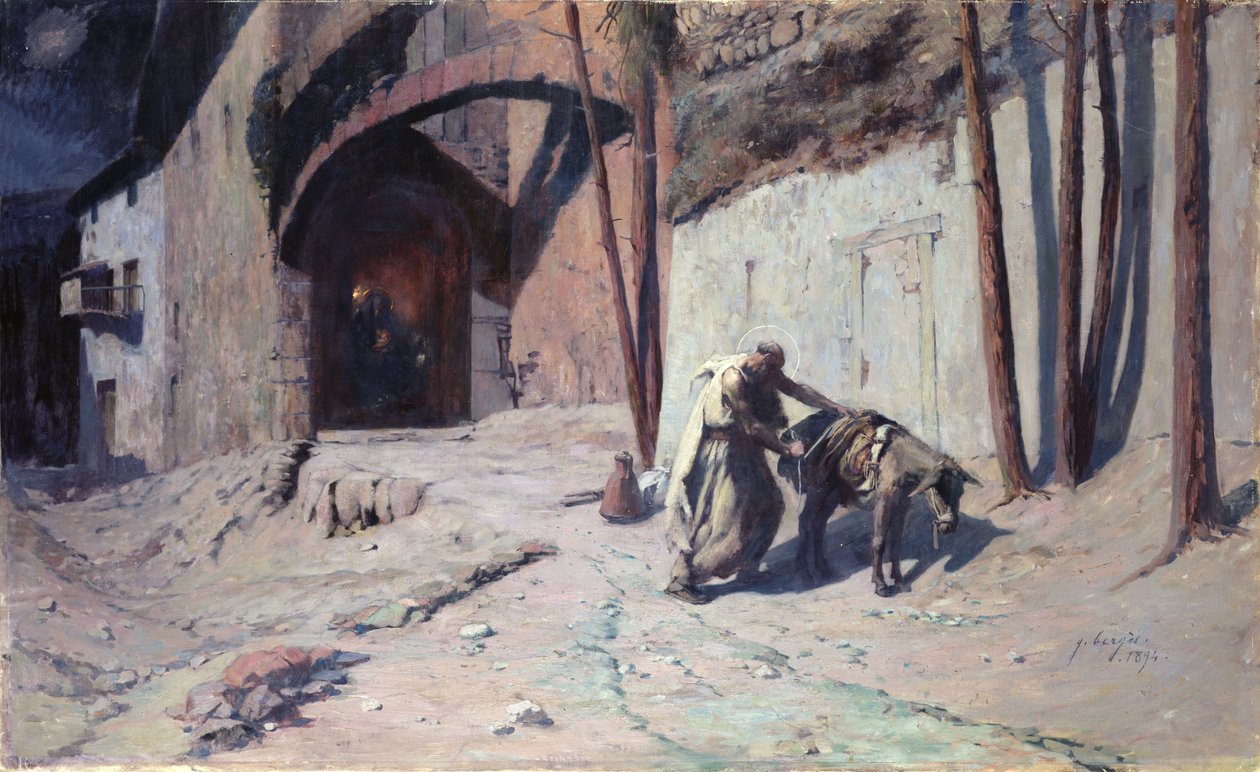 The Flight into Egypt or, Joseph Putting a Pack on his Donkey, 1894 by Ernest Georges Berges