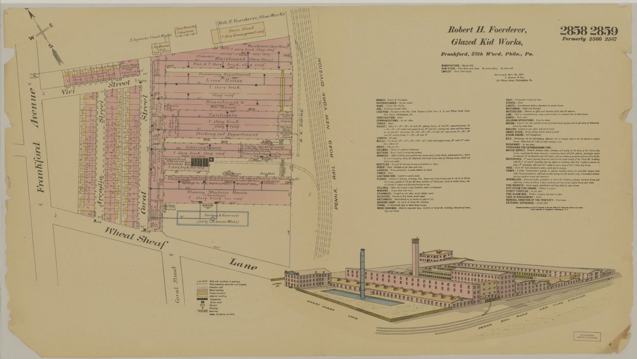 Frankford Ave. and Wheatsheaf Lane, Hexamer General Surveys, 1895 by Ernest Hexamer