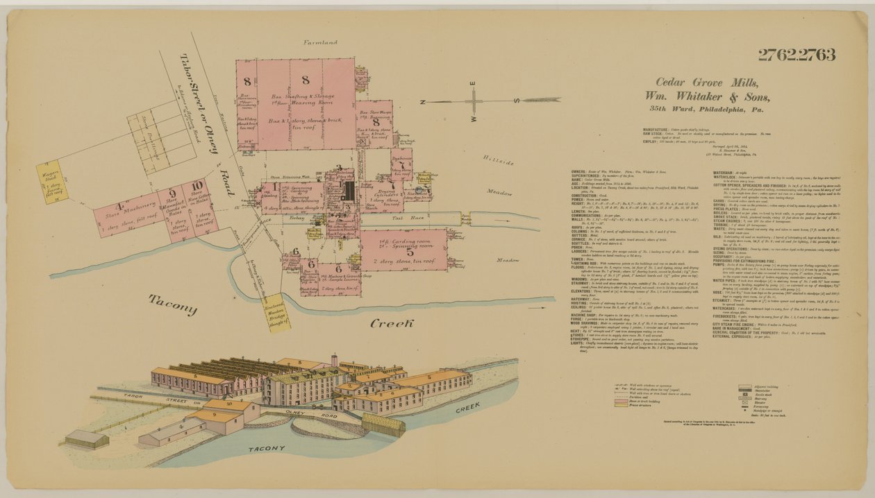 Tabor St. and Olney Road, Hexamer General Surveys, 1894 by Ernest Hexamer