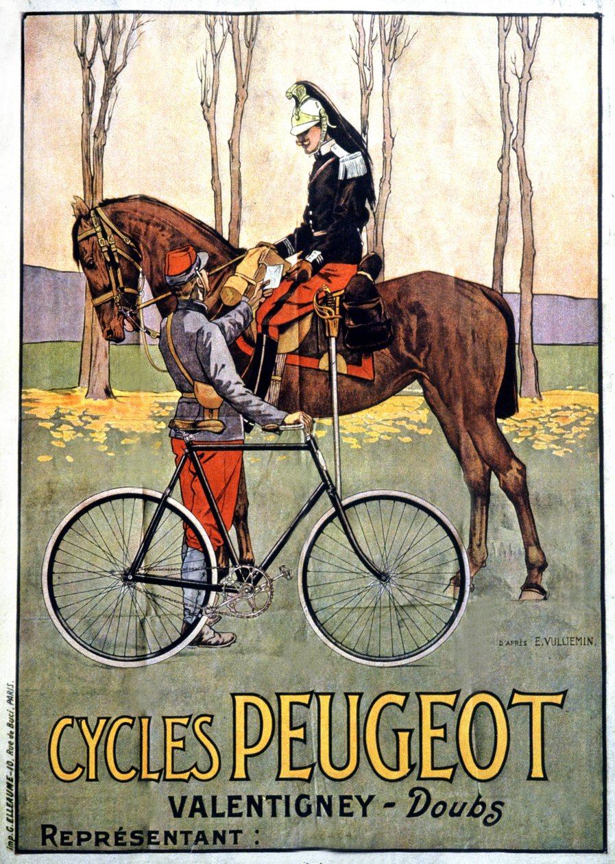 Army Messenger, Peugeot Advertising (c.1900) by Ernest John Alexis Vulliemin