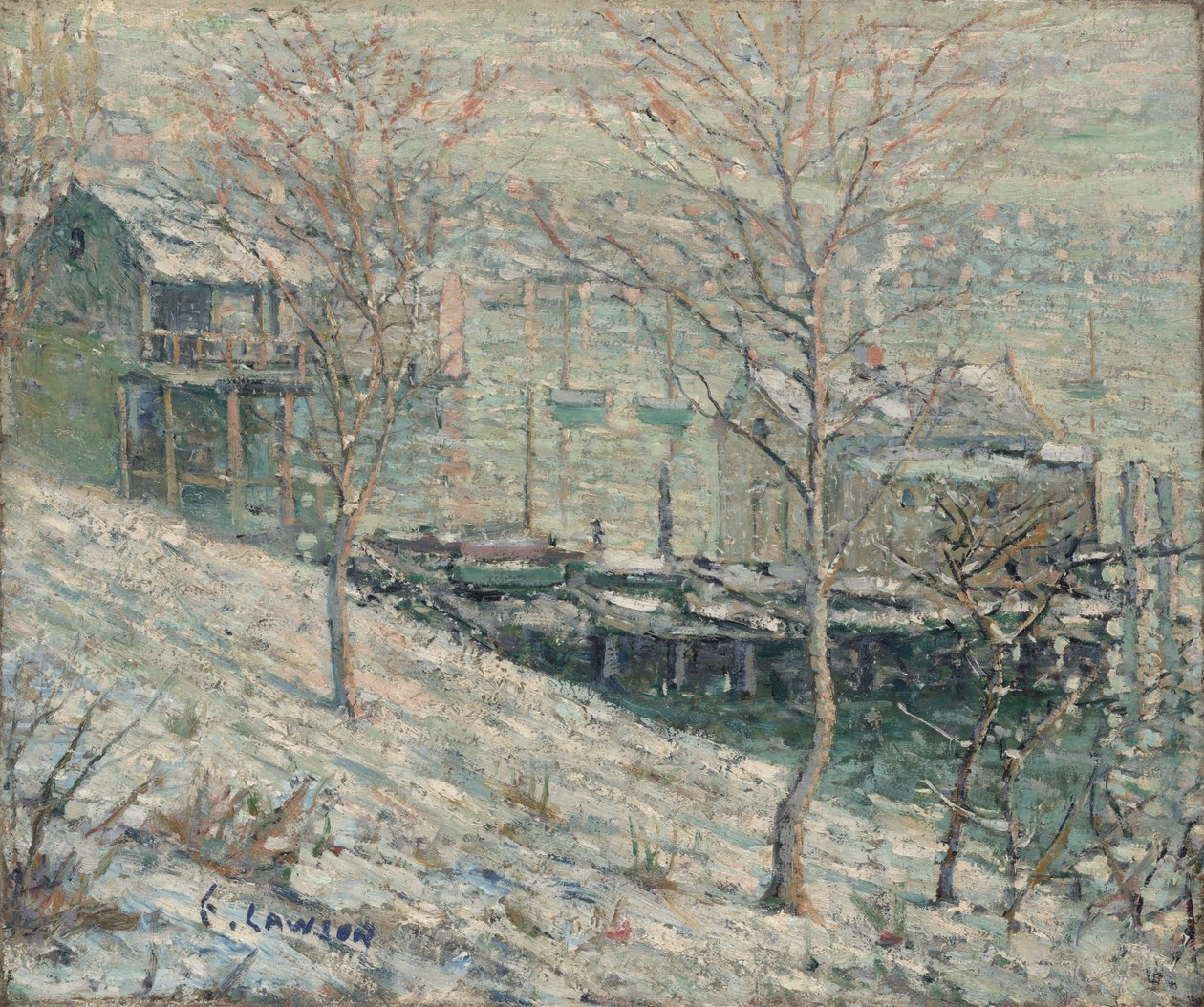Harlem River Winter Scene by Ernest Lawson