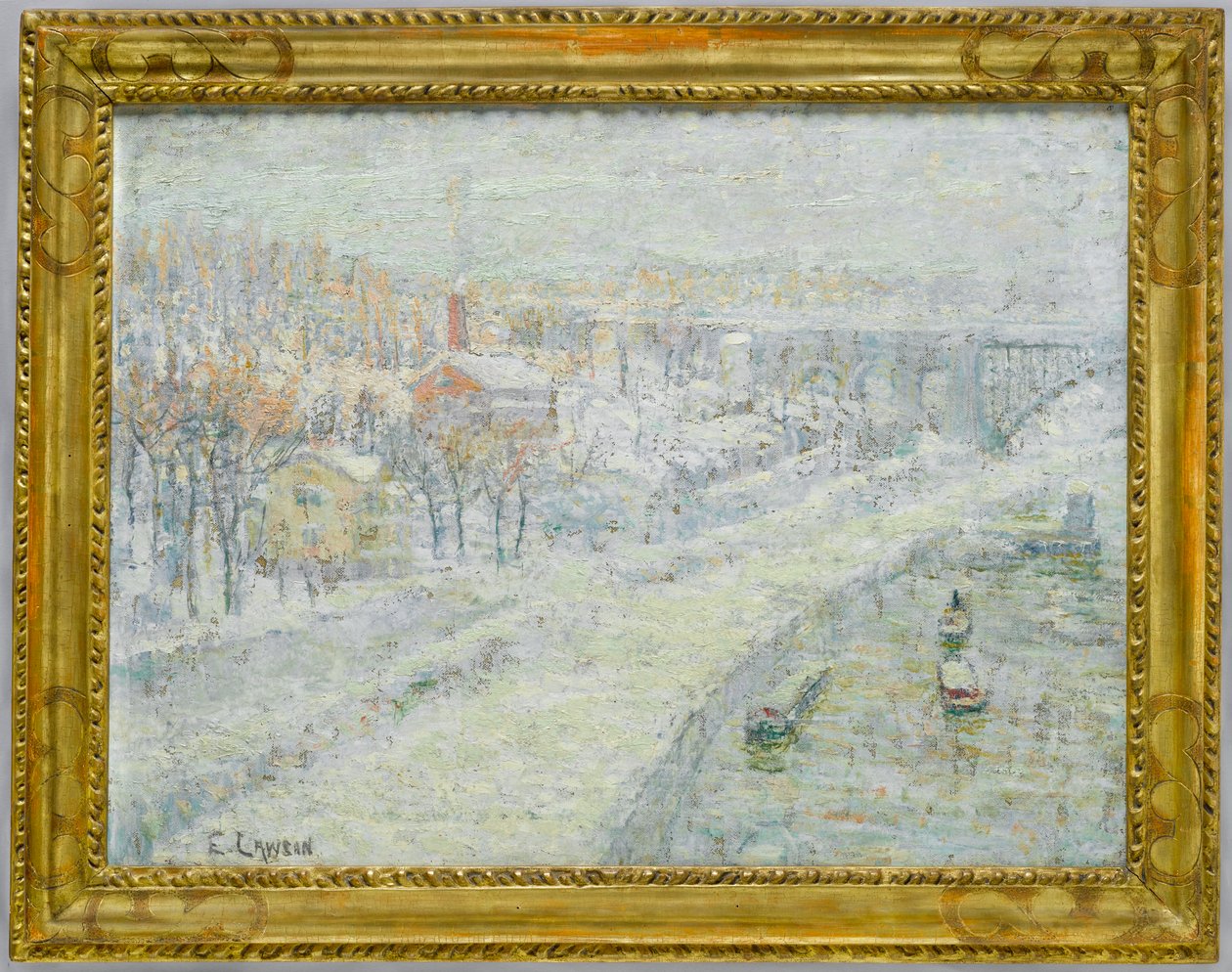 Winter Landscape: Washington Bridge by Ernest Lawson