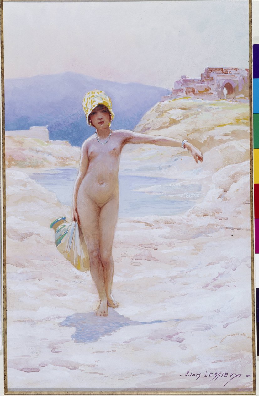 Algerian girl with the jug by Ernest Louis Lessieux