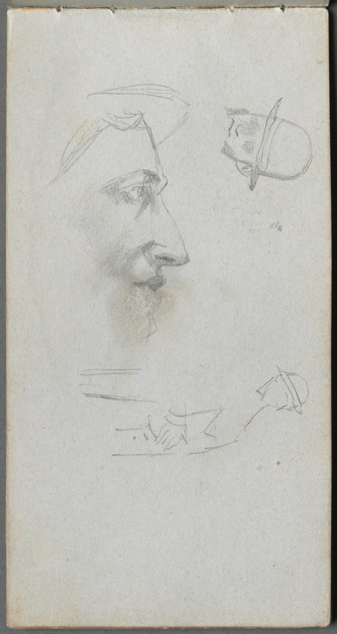 Sketchbook, Page 14: Figures by Jean Louis Ernest Meissonier