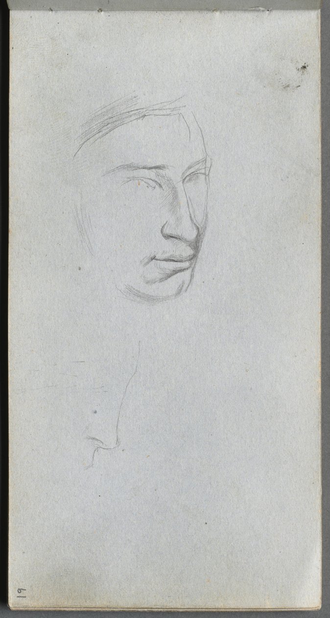 Sketchbook, page 61: Face, 3/4 View Profile by Ernest Meissonier