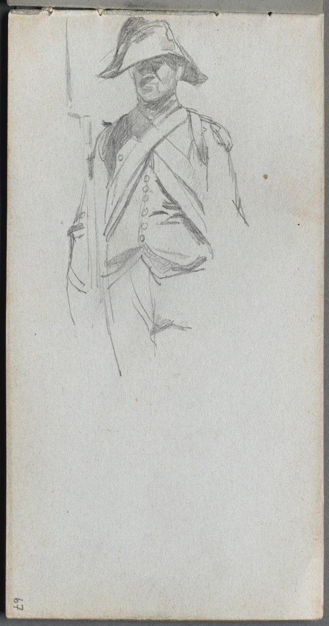 Sketchbook, page 67: Study of a Soldier by Ernest Meissonier