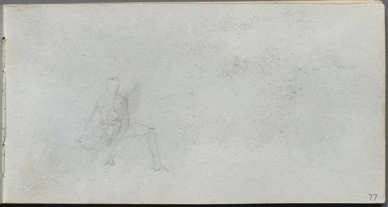 Sketchbook, page 77: Figure Study by Ernest Meissonier