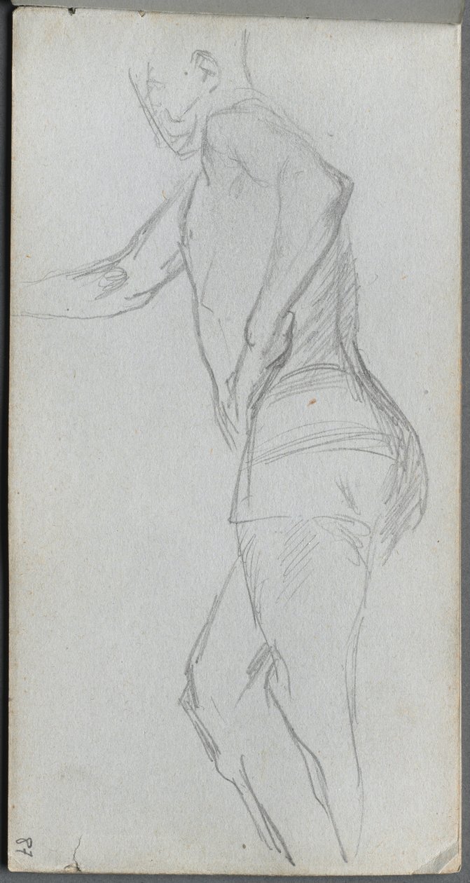 Sketchbook, page 87: Figure Study by Ernest Meissonier