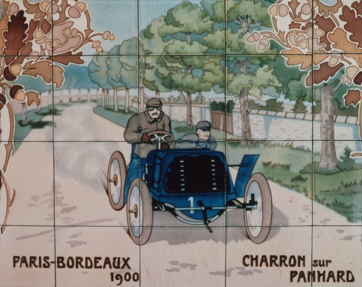 Charron Driving a Panhard Car in the Paris to Bordeaux Race by Ernest Montaut