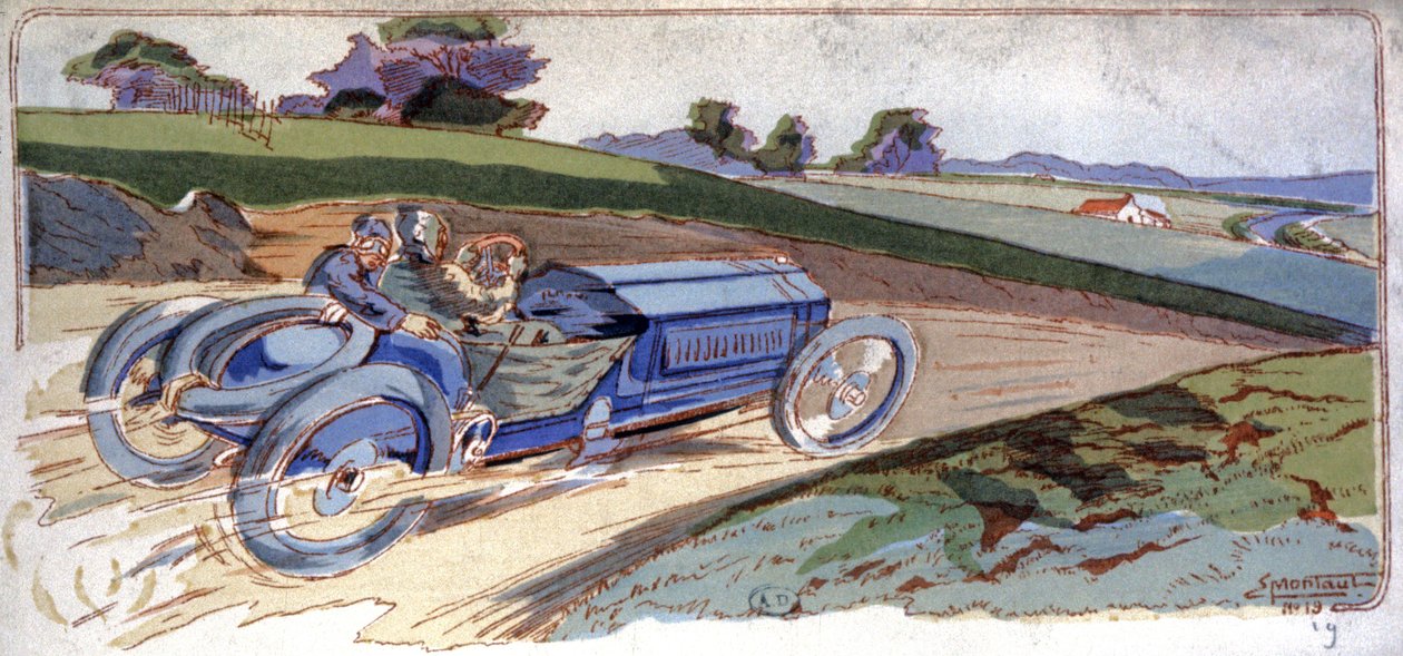 The Brasier de Thery takes the lead in the Gordon Bennett automobile cup by Ernest Montaut